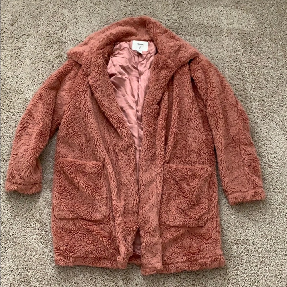 Fluffy pink coat